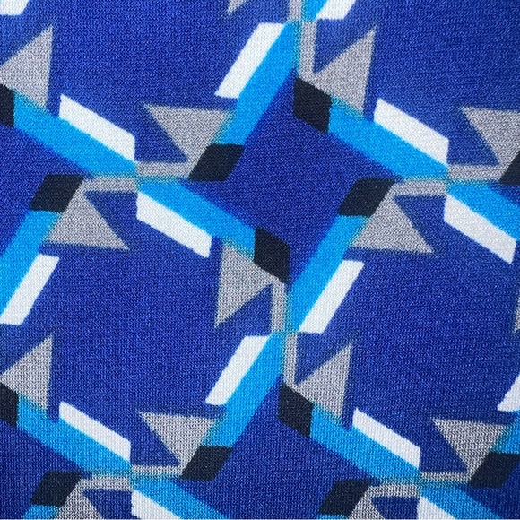 Laundry by Shelli Segal Blue Geometric Long-Sleeve Shift Dress size SMALL - Picture 7 of 11